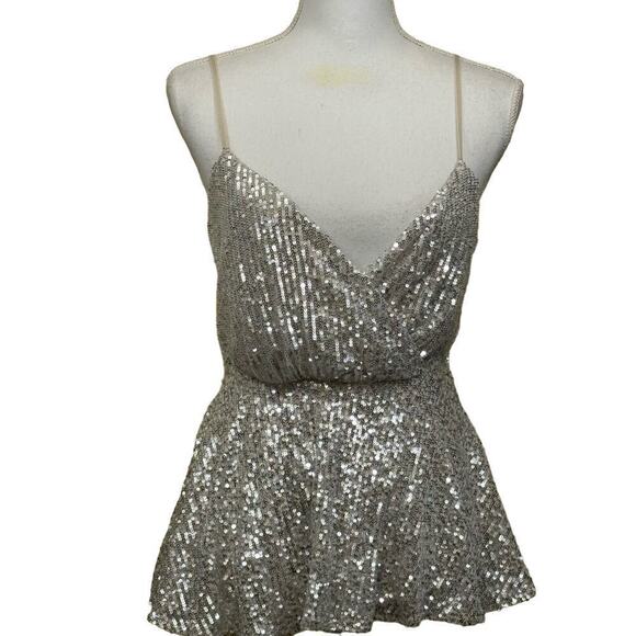 Trixxi vintage Y2K sequined babydoll top, small, fairycore, sparkly, balletcore - Picture 1 of 5